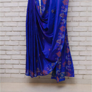 Night Sky In Mid-Evening - Handembroidered Kasuti Silk Saree - Image 3