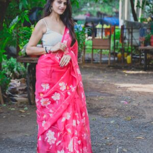 Organza Handpainted Saree