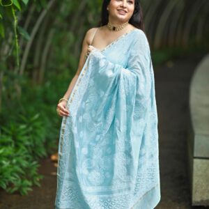 Chaikankari Saree - Nazakat Neel - Image 3