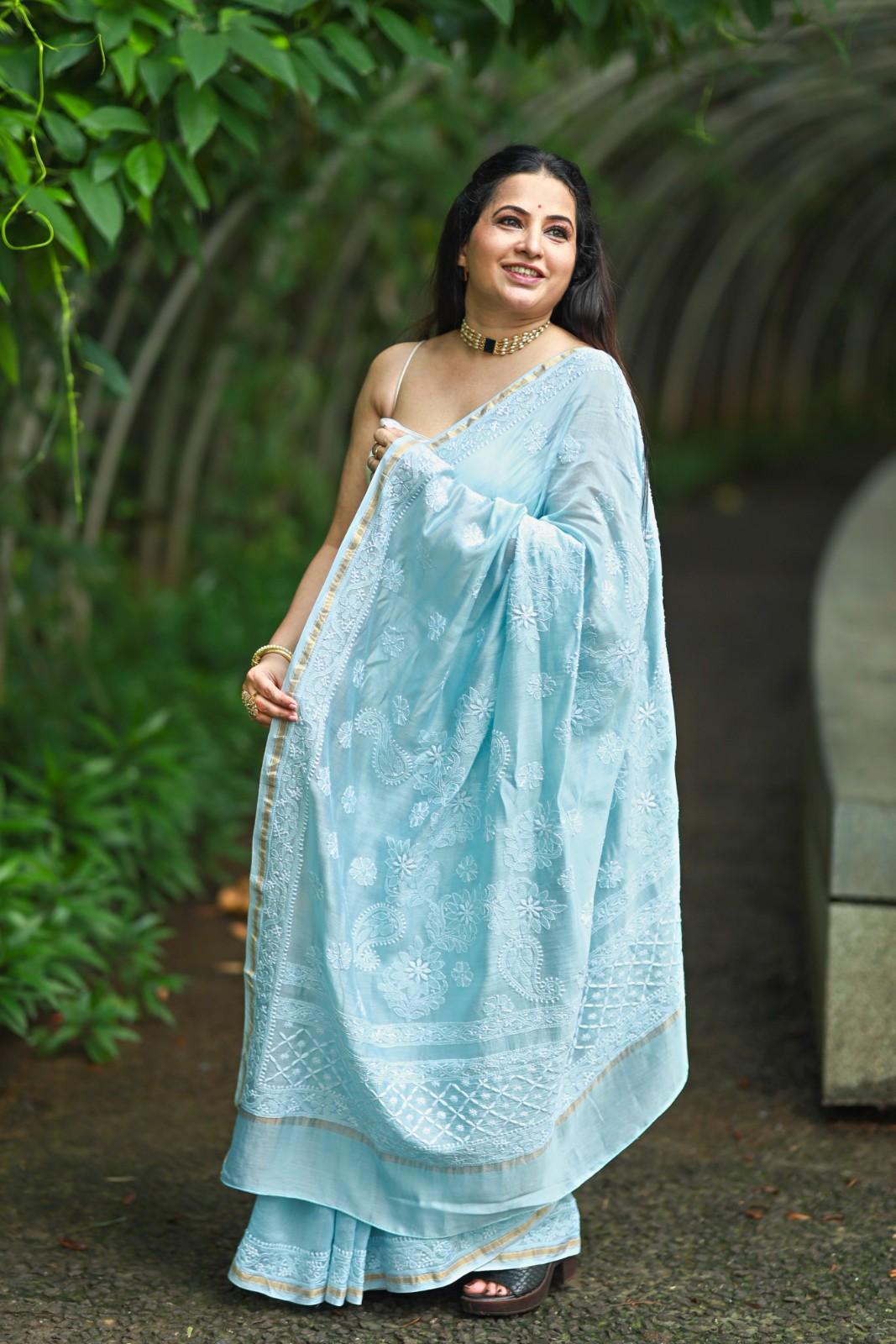 Chaikankari Saree - Nazakat Neel - Image 3