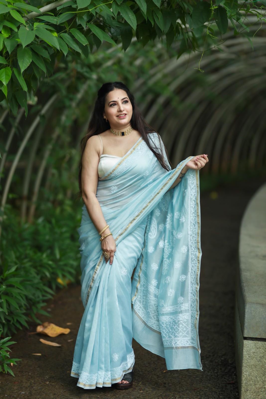 Chaikankari Saree - Nazakat Neel - Image 2