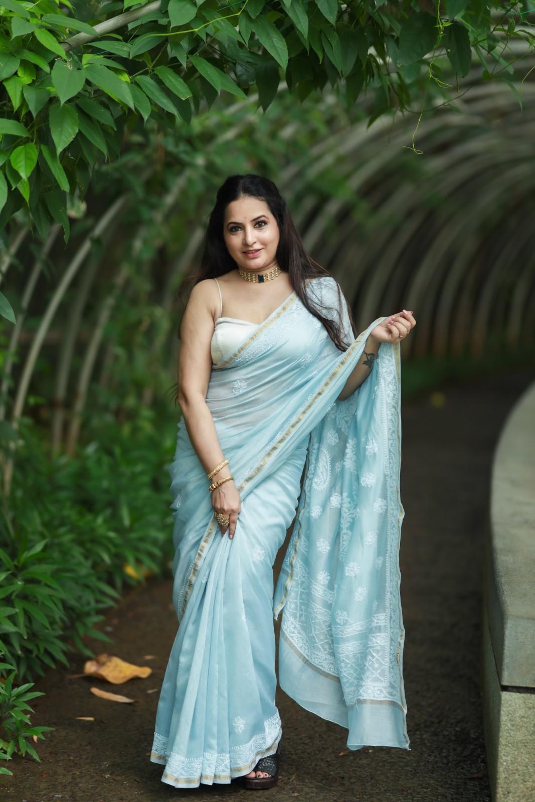 Chaikankari Saree - Nazakat Neel - Image 5