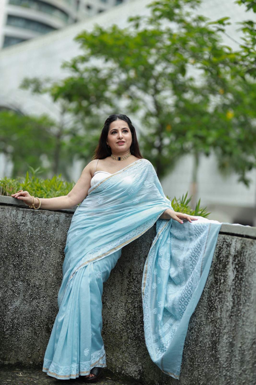 Chaikankari Saree - Nazakat Neel - Image 4