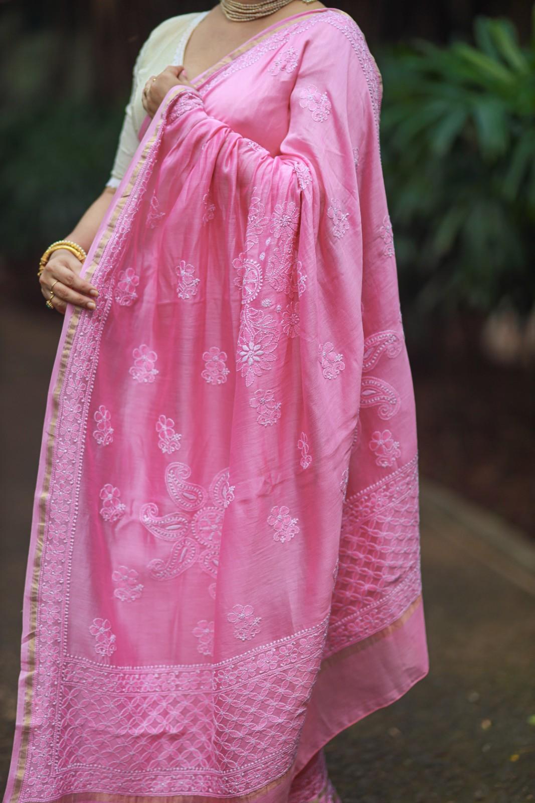 Chaikankari Saree - Nazakat Gulabi - Image 6
