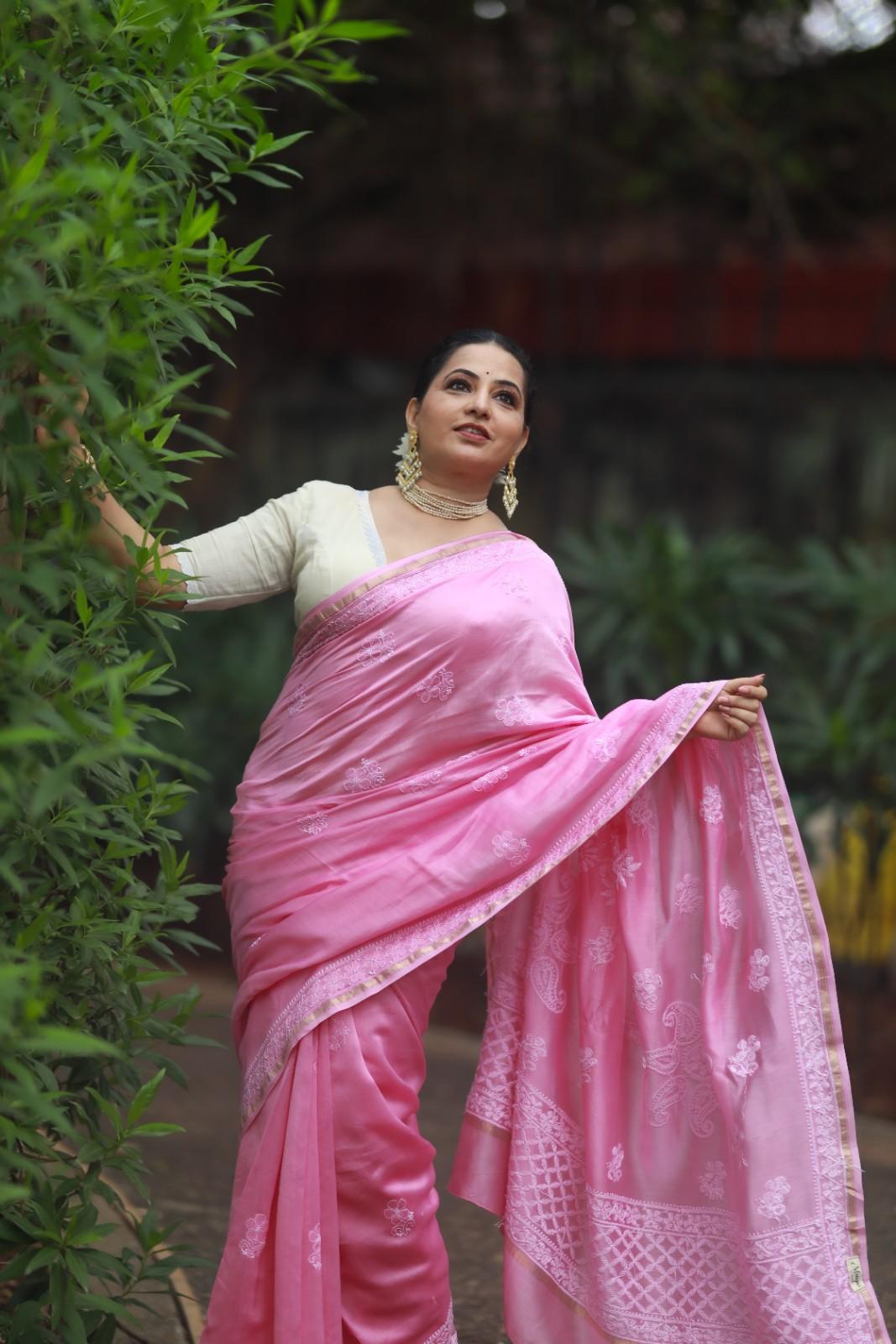 Chaikankari Saree - Nazakat Gulabi - Image 2