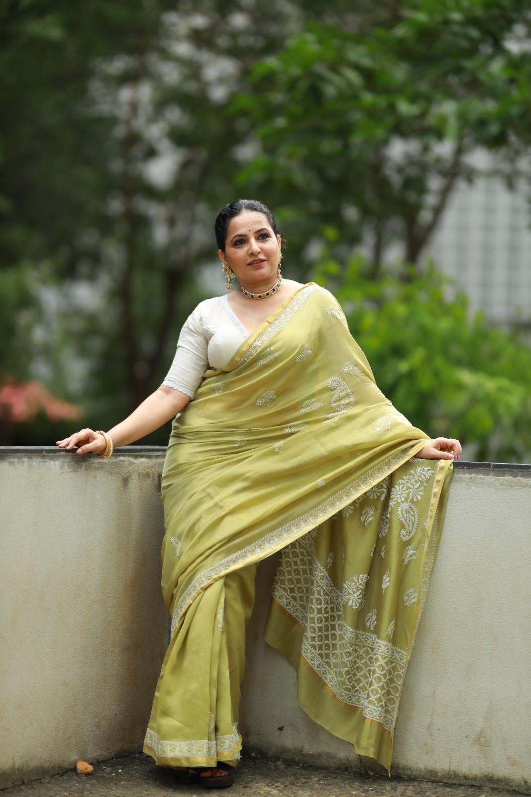 Chaikankari Saree - Nazakat Mehandi - Image 5