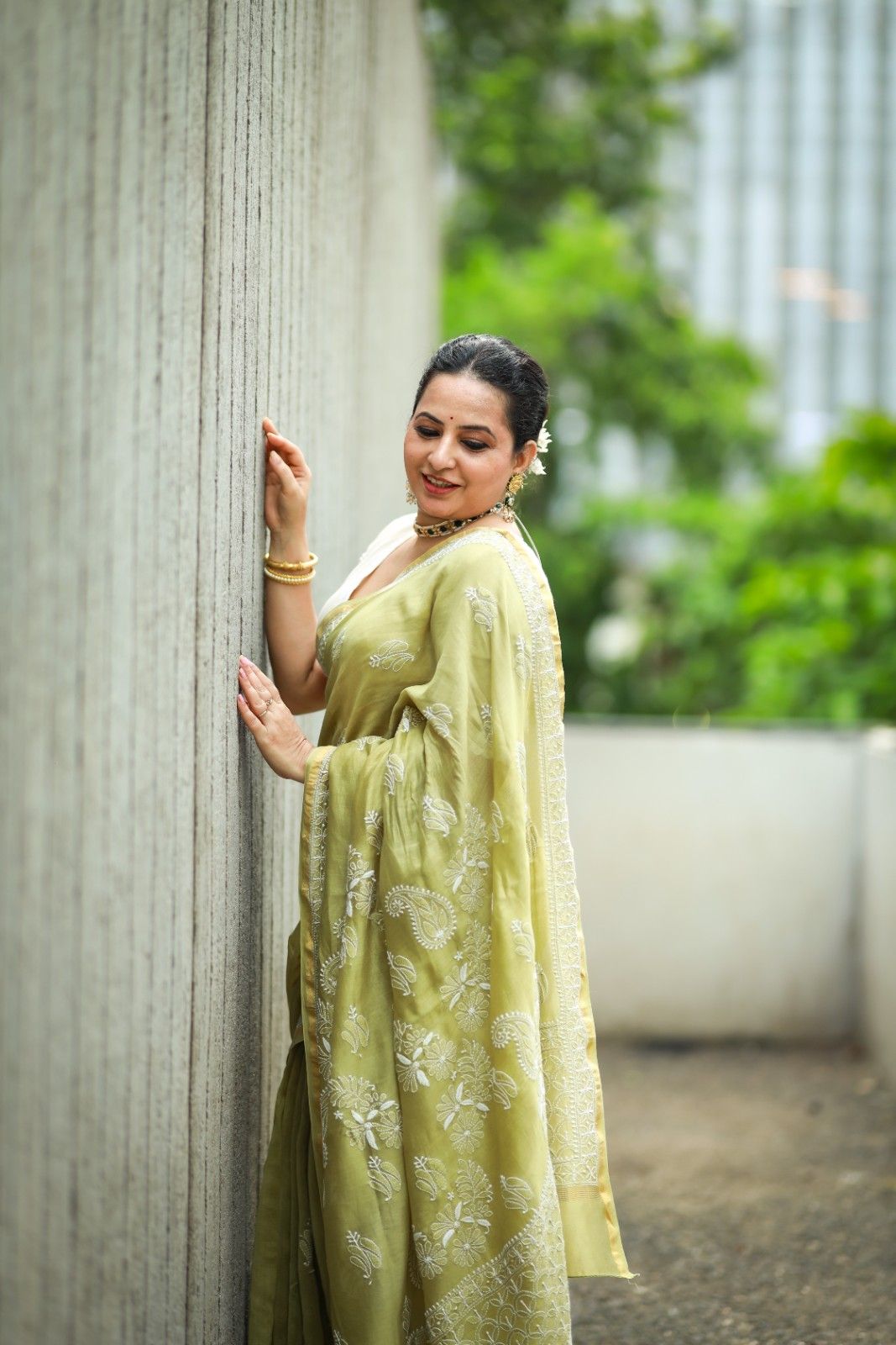 Chaikankari Saree - Nazakat Mehandi - Image 4