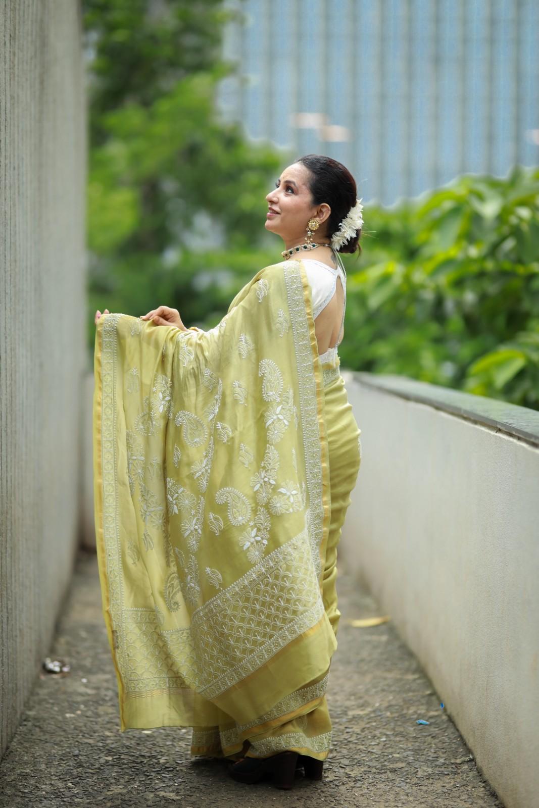 Chaikankari Saree - Nazakat Mehandi - Image 3